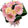 букет из кремовых роз и розовых гербер. Израиль